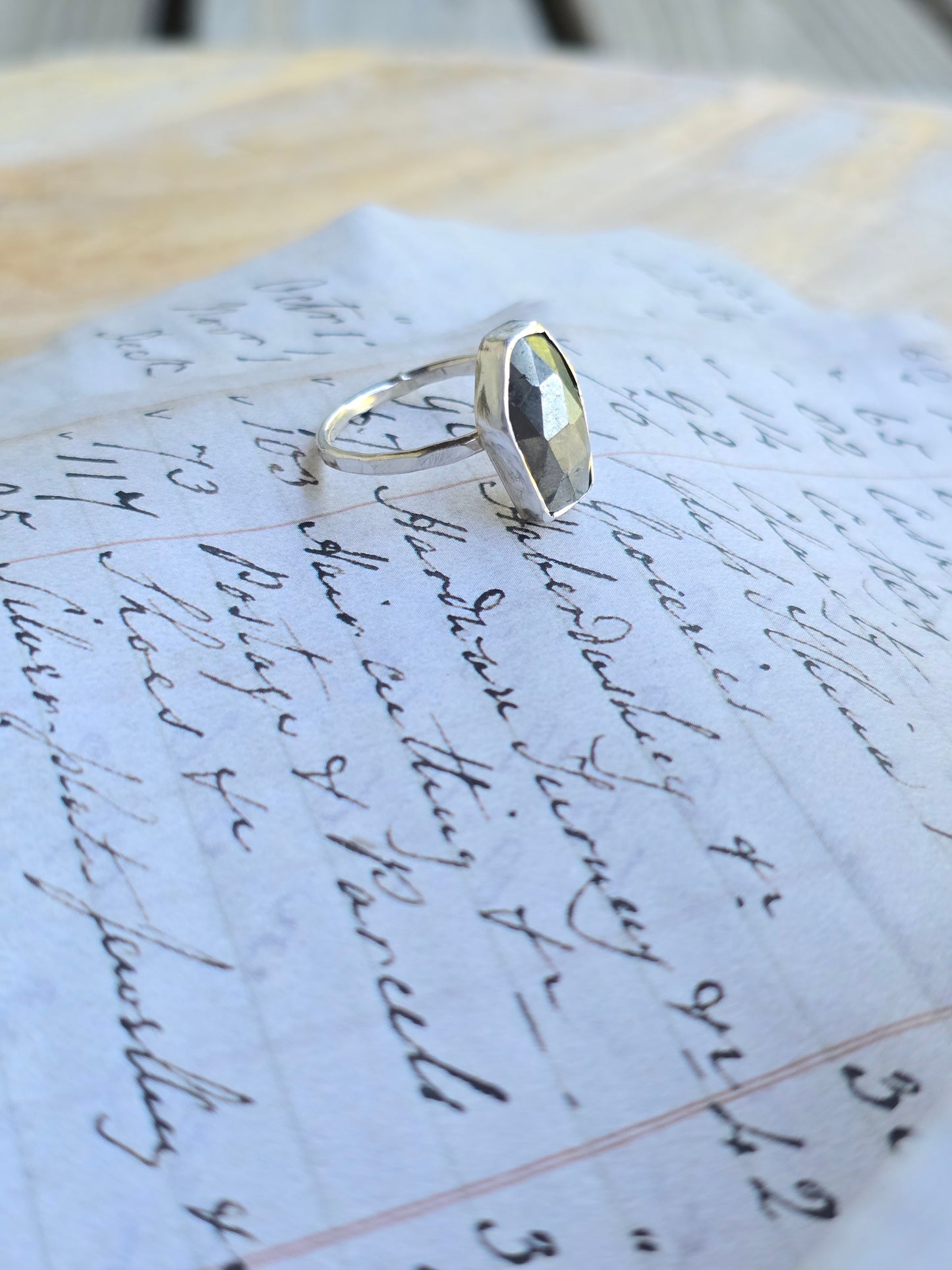 Pyrite Coffin Ring (Size 6.75)