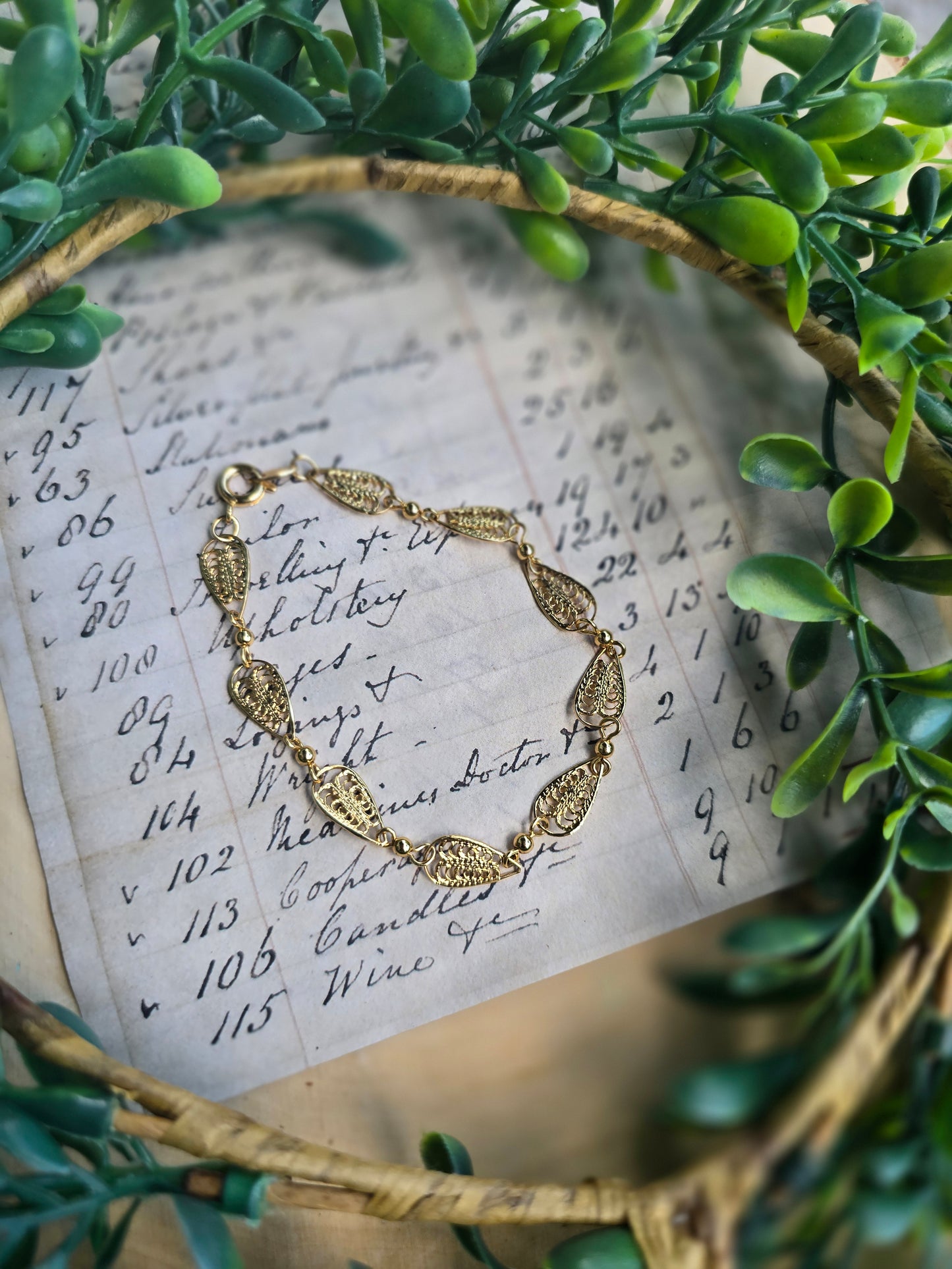 Vintage Trifari Filigree Chain Bracelet