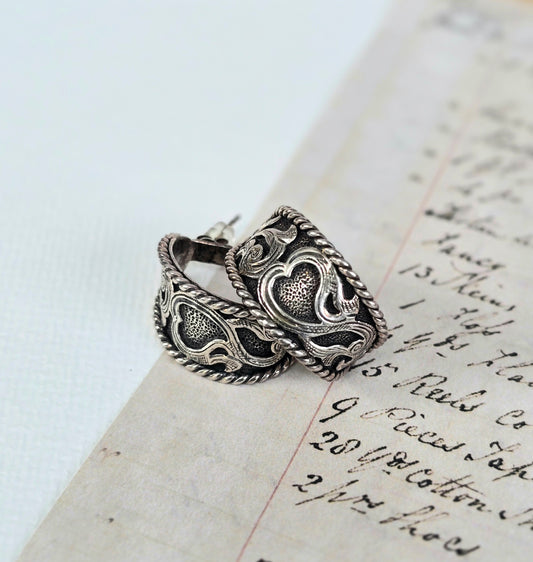 Vintage Sterling Silver Hoop Earrings