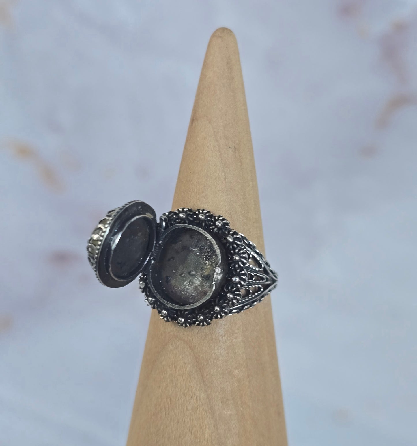 Vintage Golden Rutilated Quartz Poison Ring