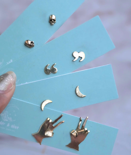 Brass Stud Earrings