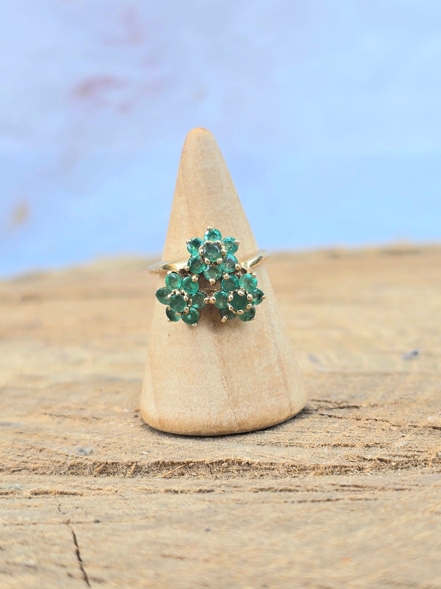 Emerald & Gold Cluster Ring