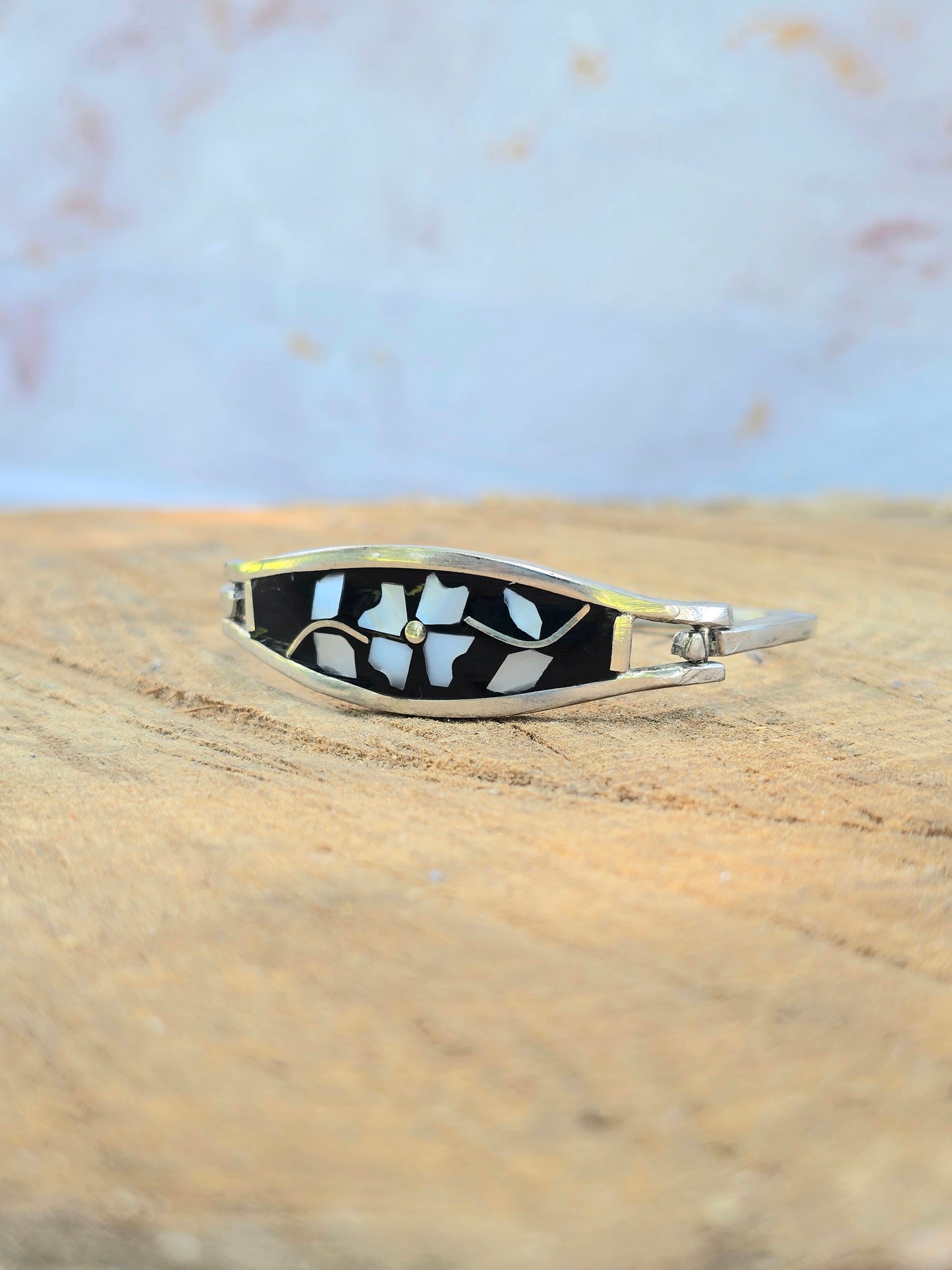 Taxco Vintage Mother of Pearl Sterling Bracelet