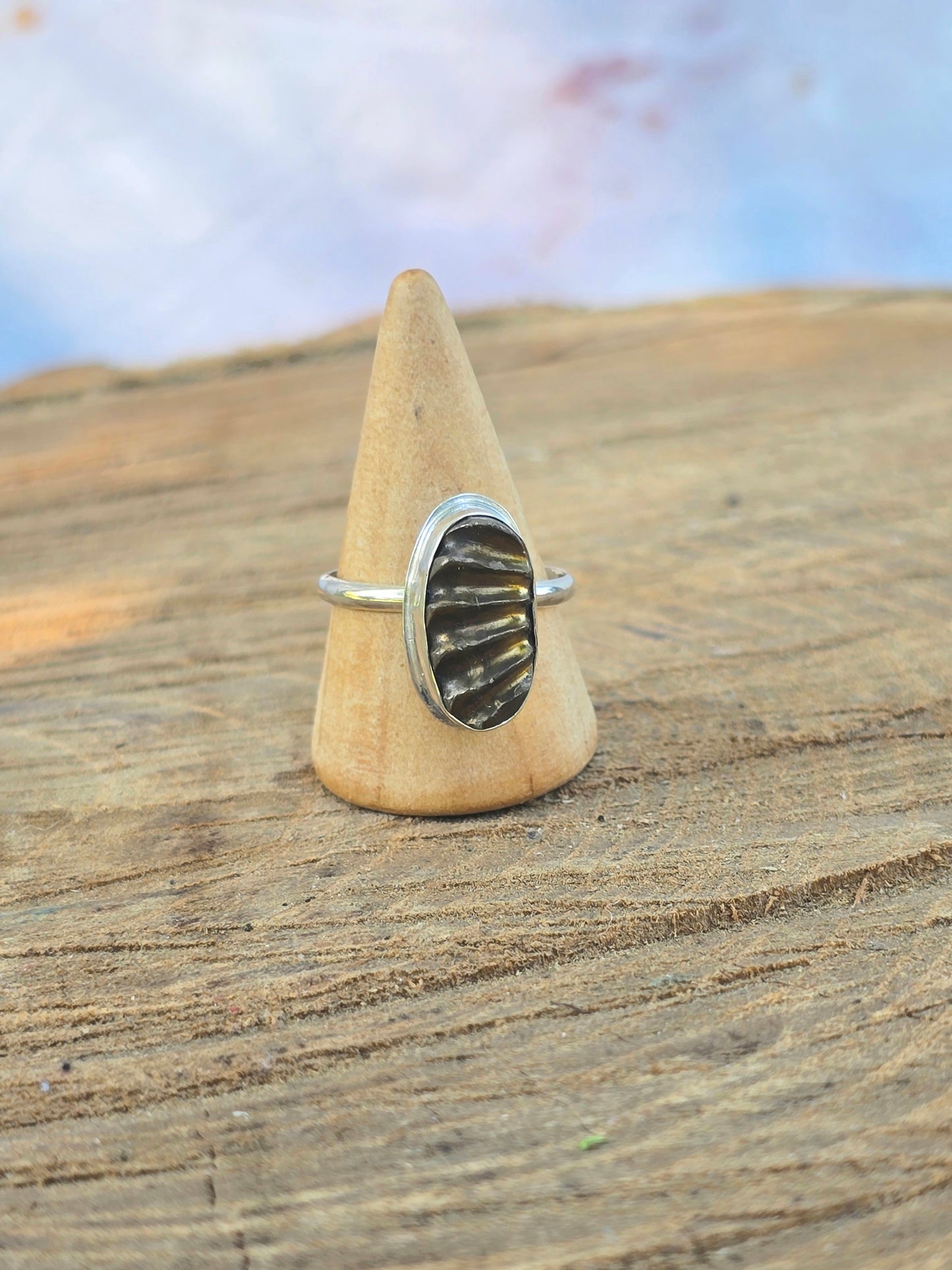 Oval Ammonite Ring (Size 8.5)