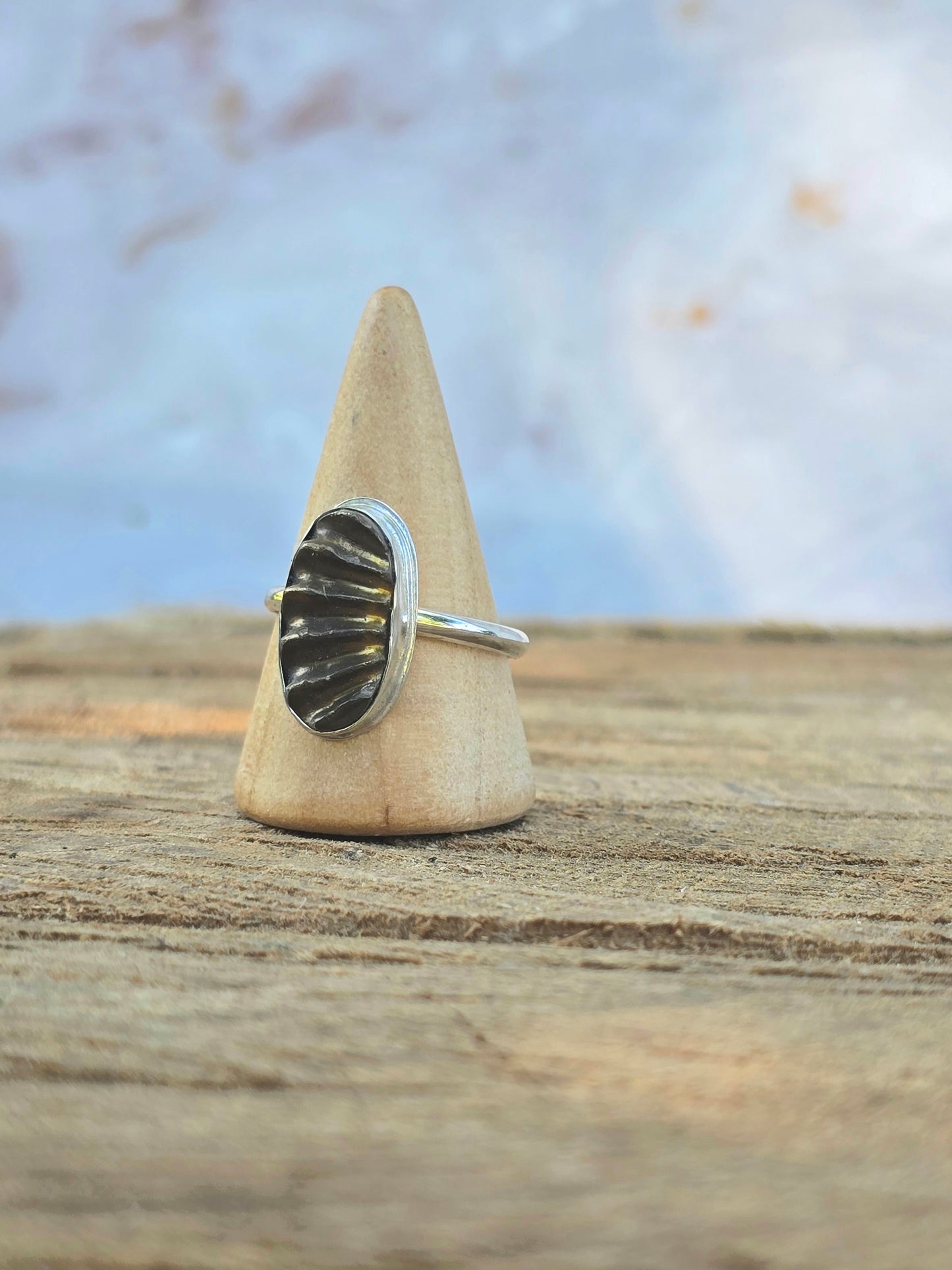 Oval Ammonite Ring (Size 8.5)