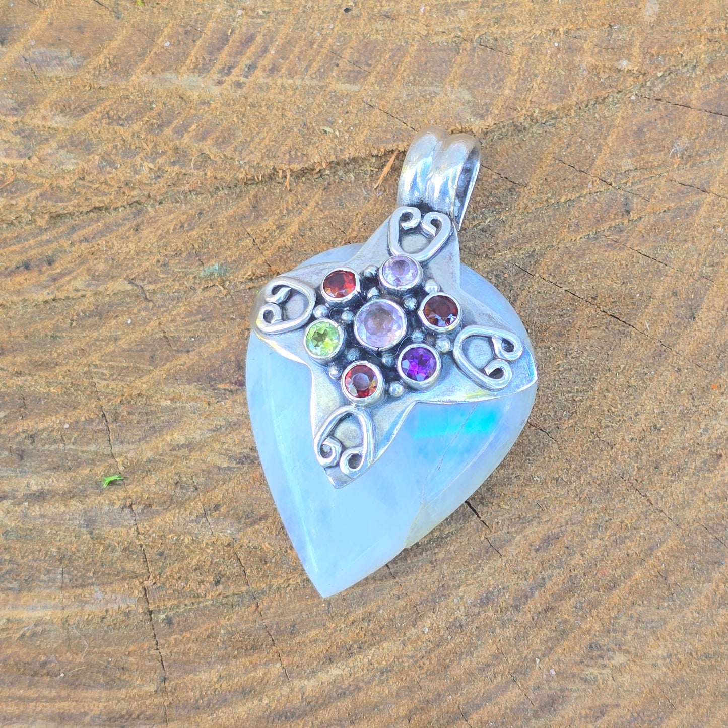 Vintage Moonstone and Sterling Pendant