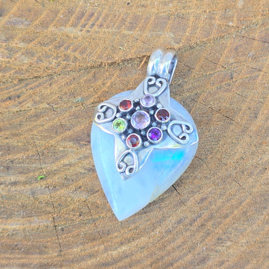 Vintage Moonstone and Sterling Pendant