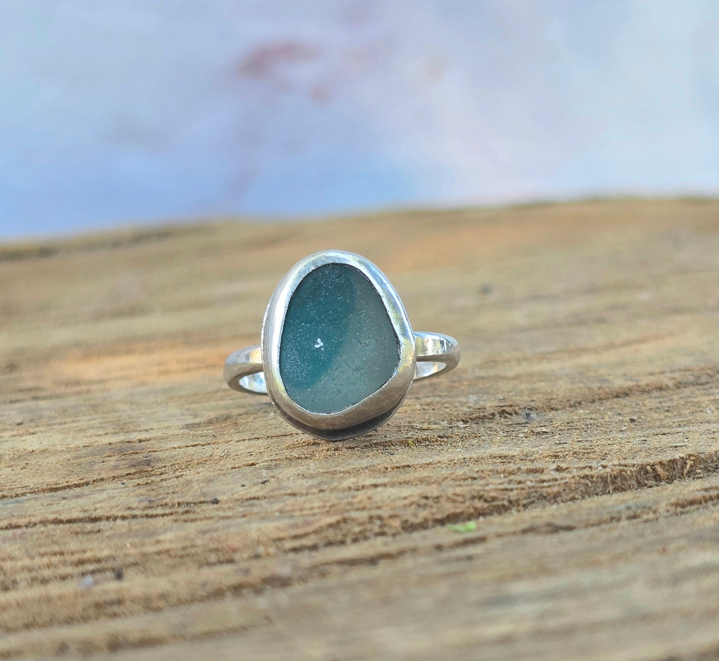 Dual Color Seaglass Ring (size 7.5)