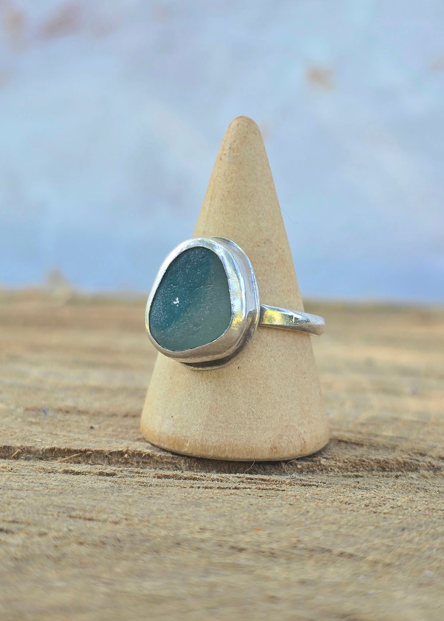 Dual Color Seaglass Ring (size 7.5)