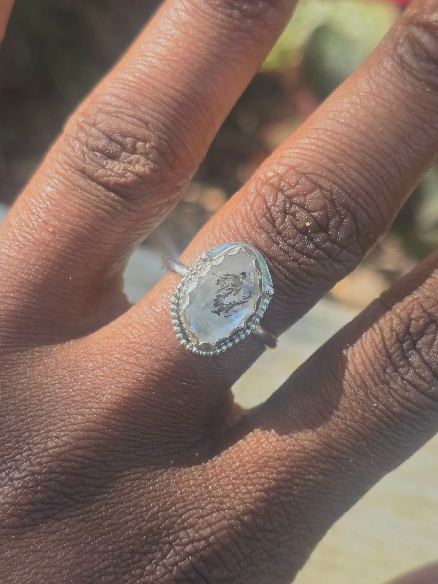 Dendrite Quartz Ring (Size 8.75)