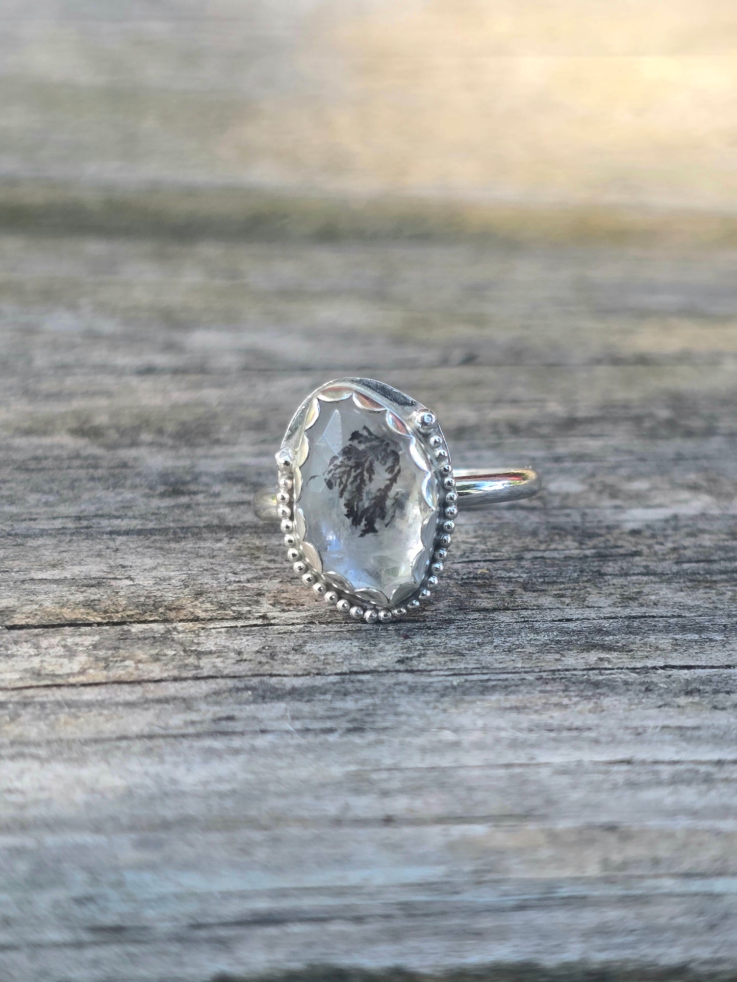 Dendrite Quartz Ring (Size 8.75)