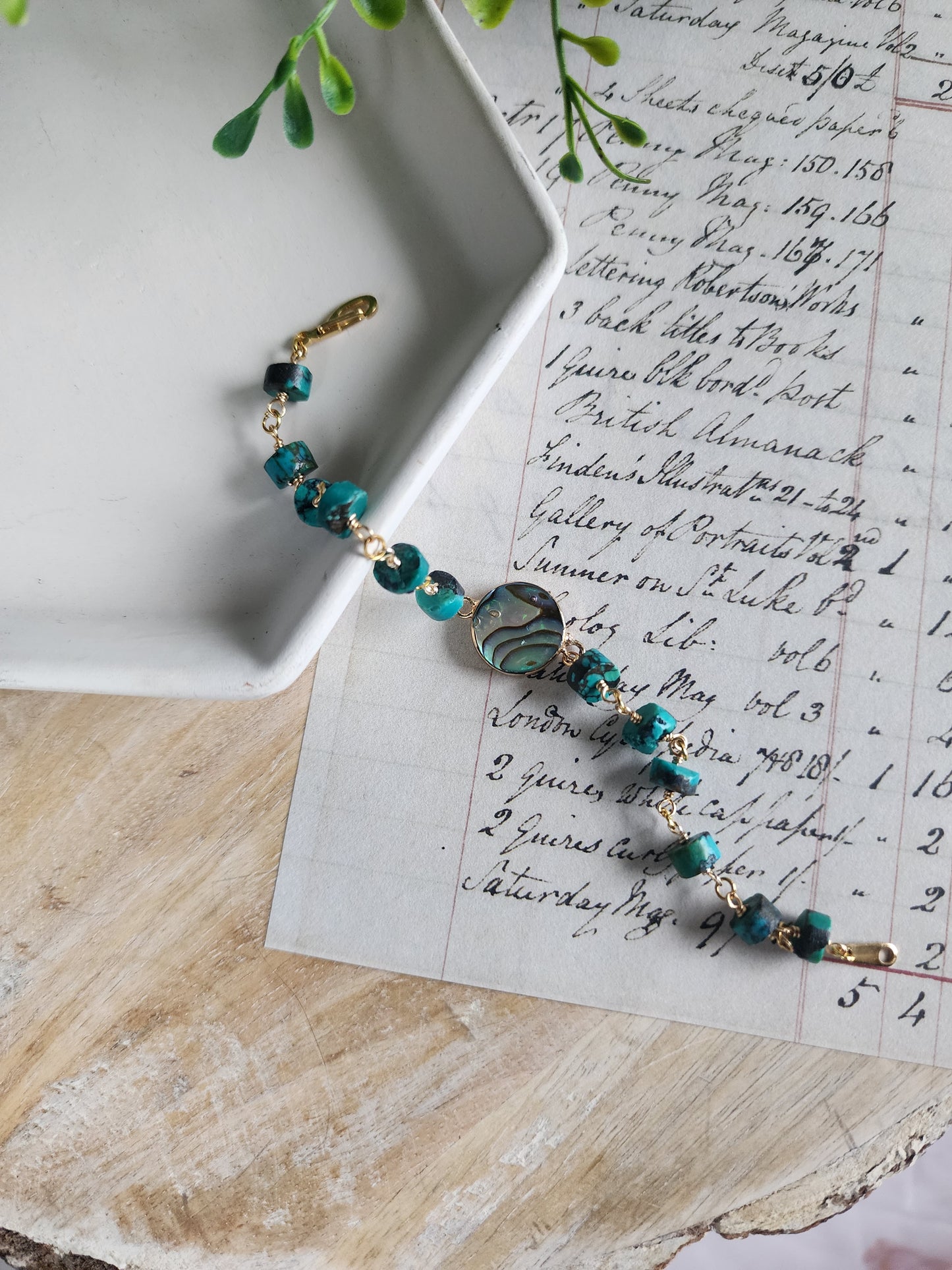 Abalone and Turquoise Bracelet