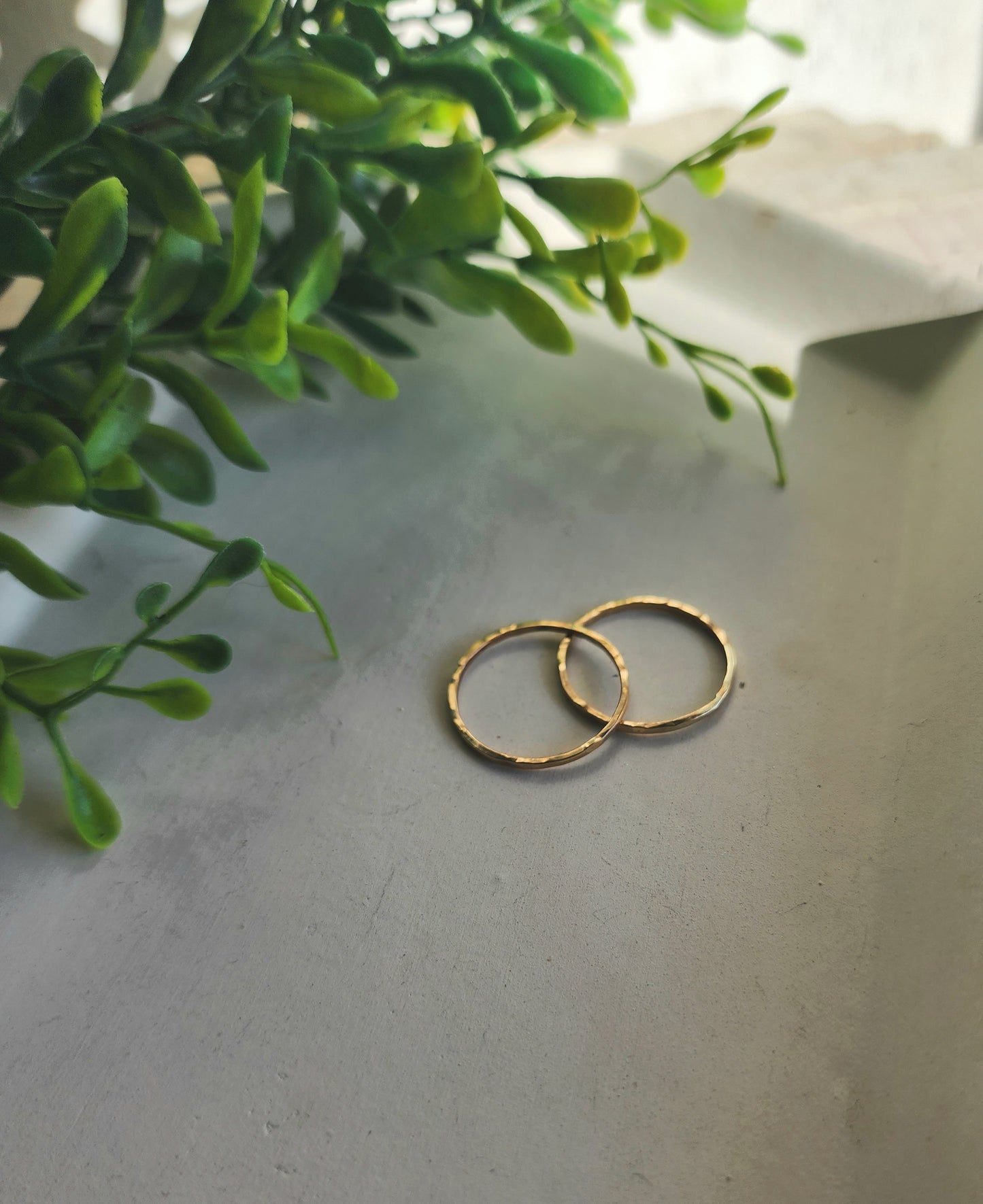 Gold-Filled Hammered Midi Ring