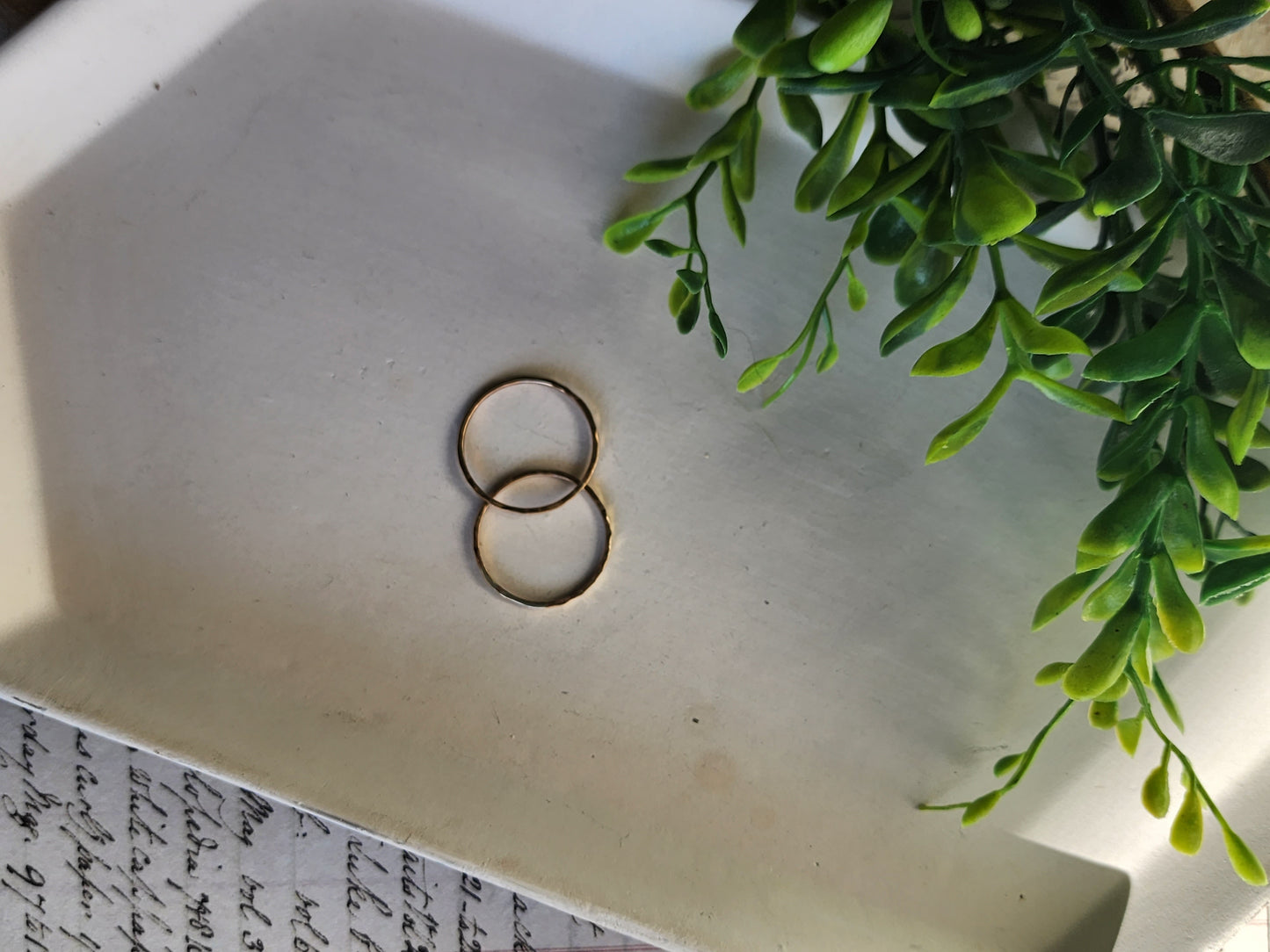 Gold Filled Hammered Stacking Ring