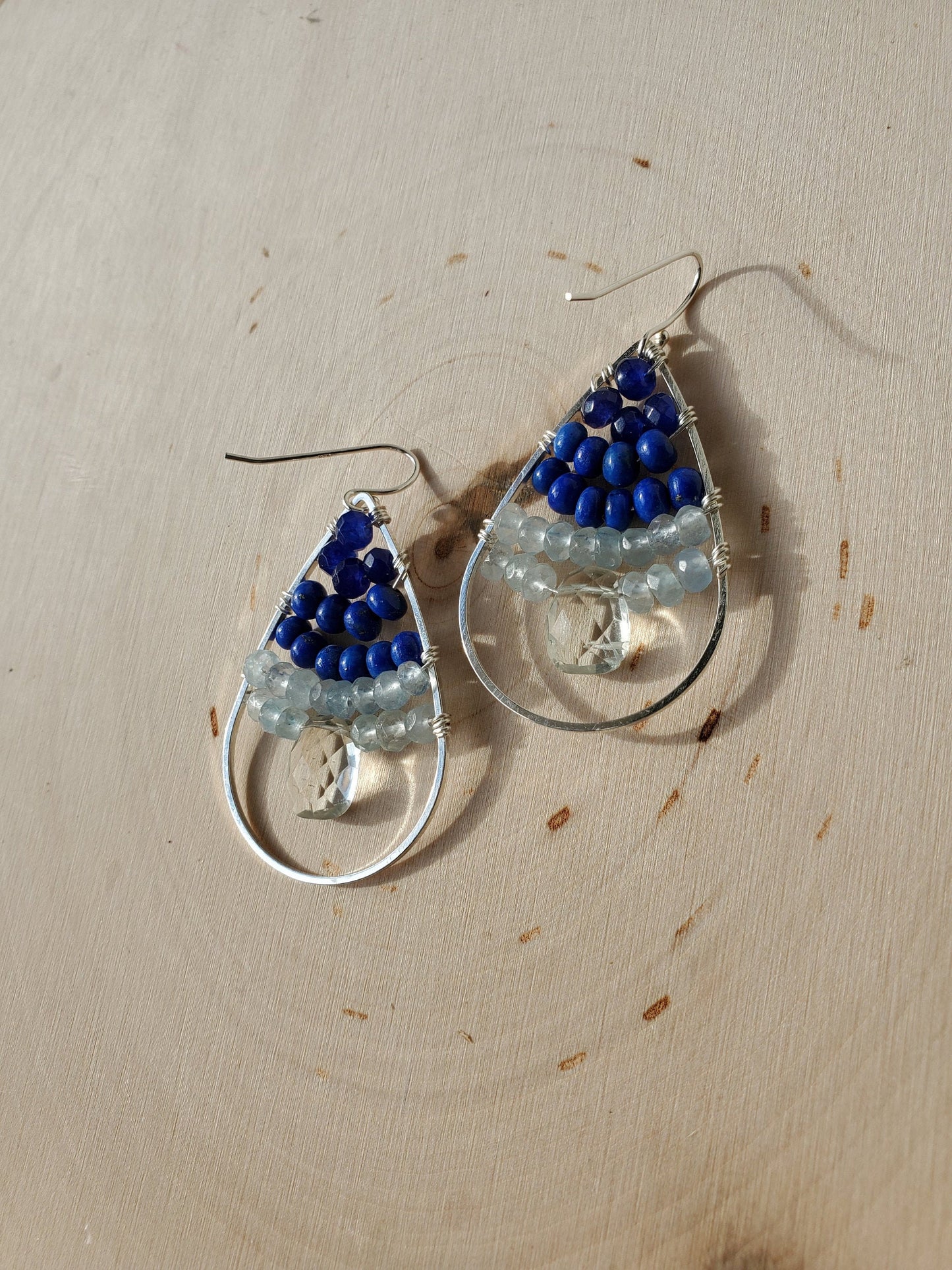 Shades of Blue Teardrop Earrings