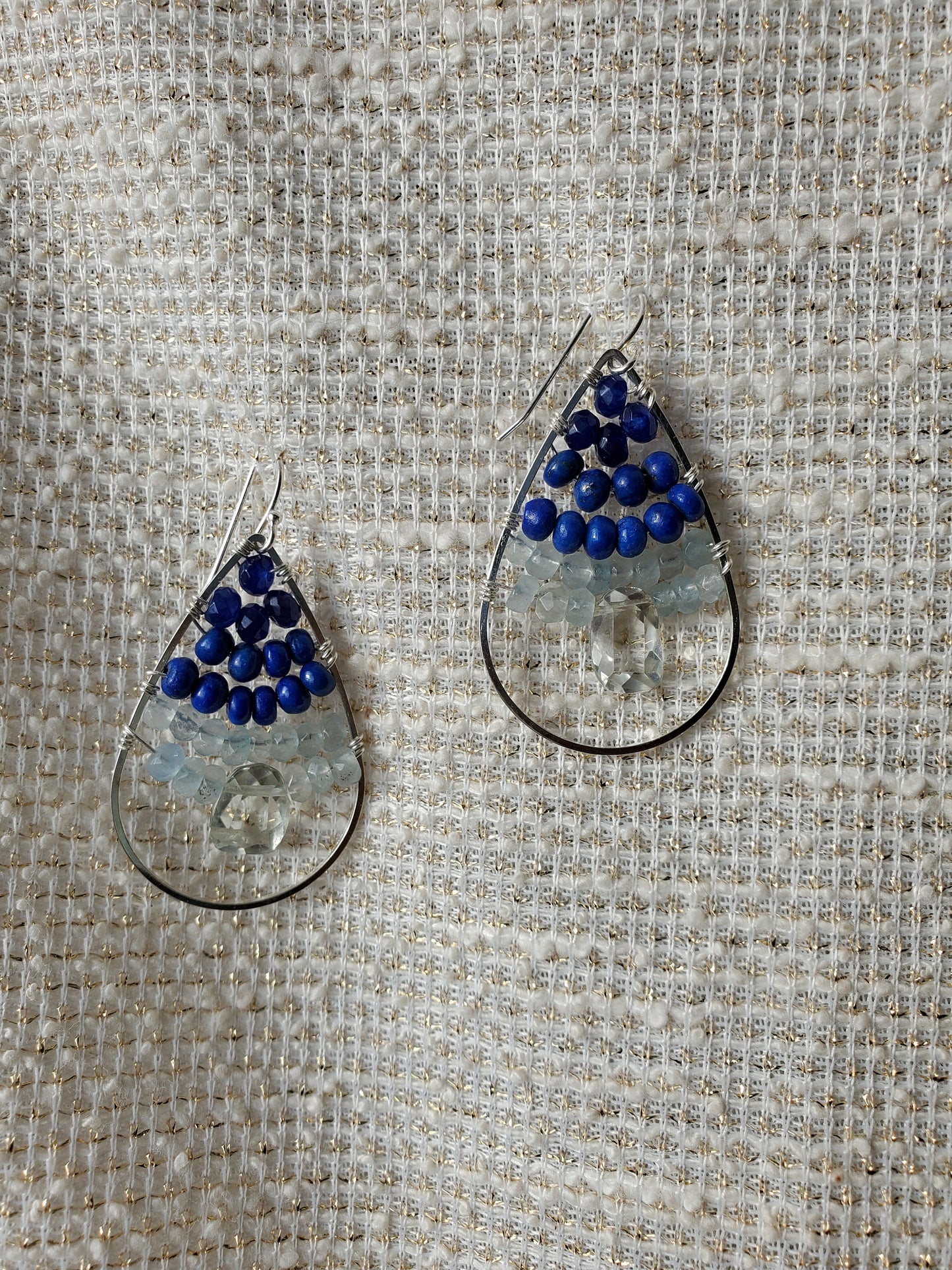 Shades of Blue Teardrop Earrings