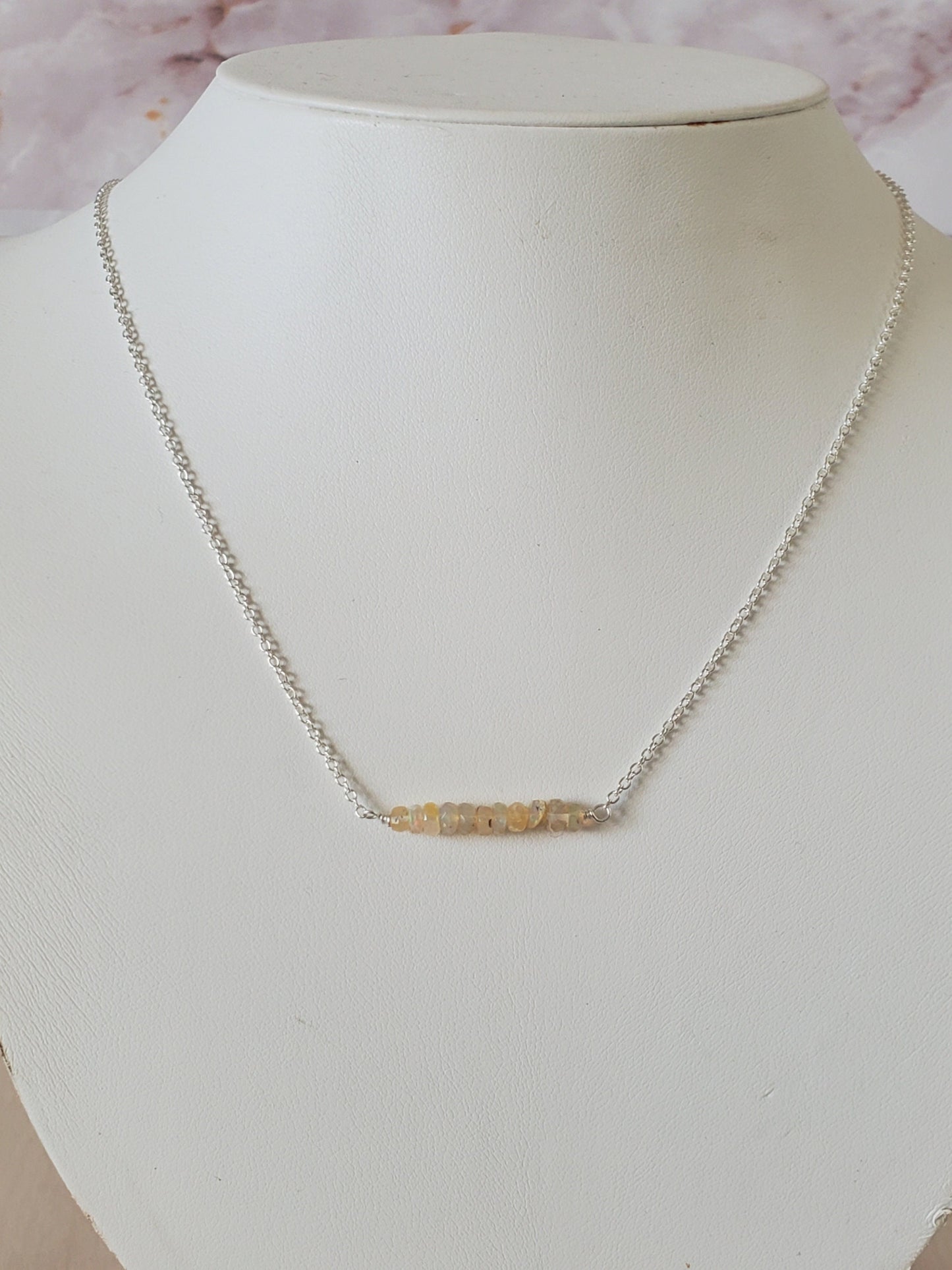 Ethiopian Opal Bar Necklace