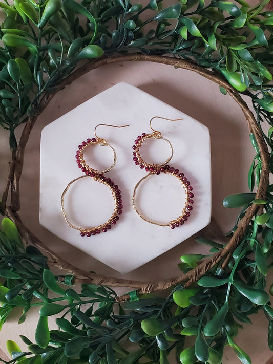 Infinity Garnet Hoop Earrings