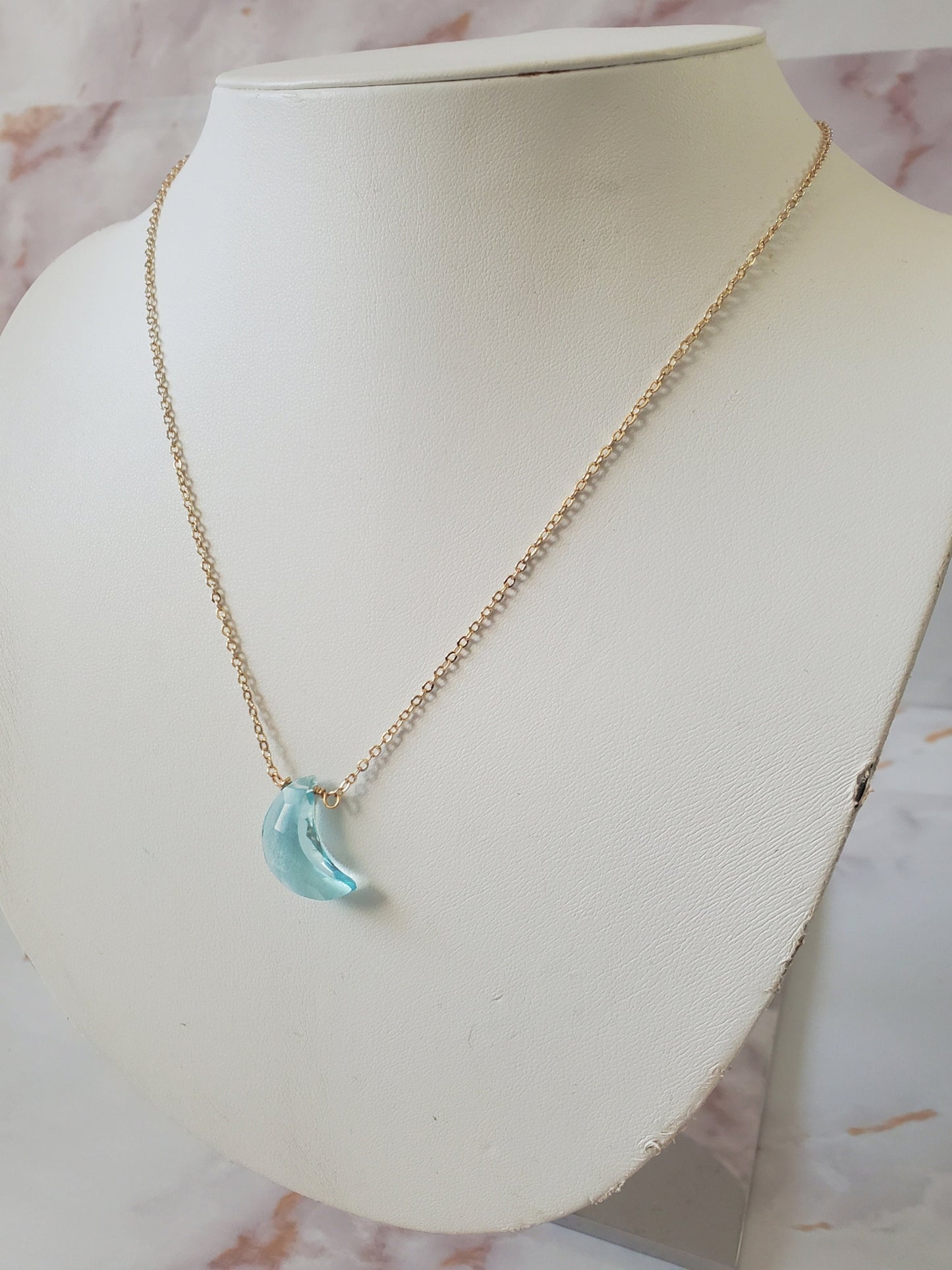 Once In A Blue Moon Necklace in Gold